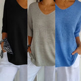 Kit 3 Blusas Luna® em Malha Leve – Decote V