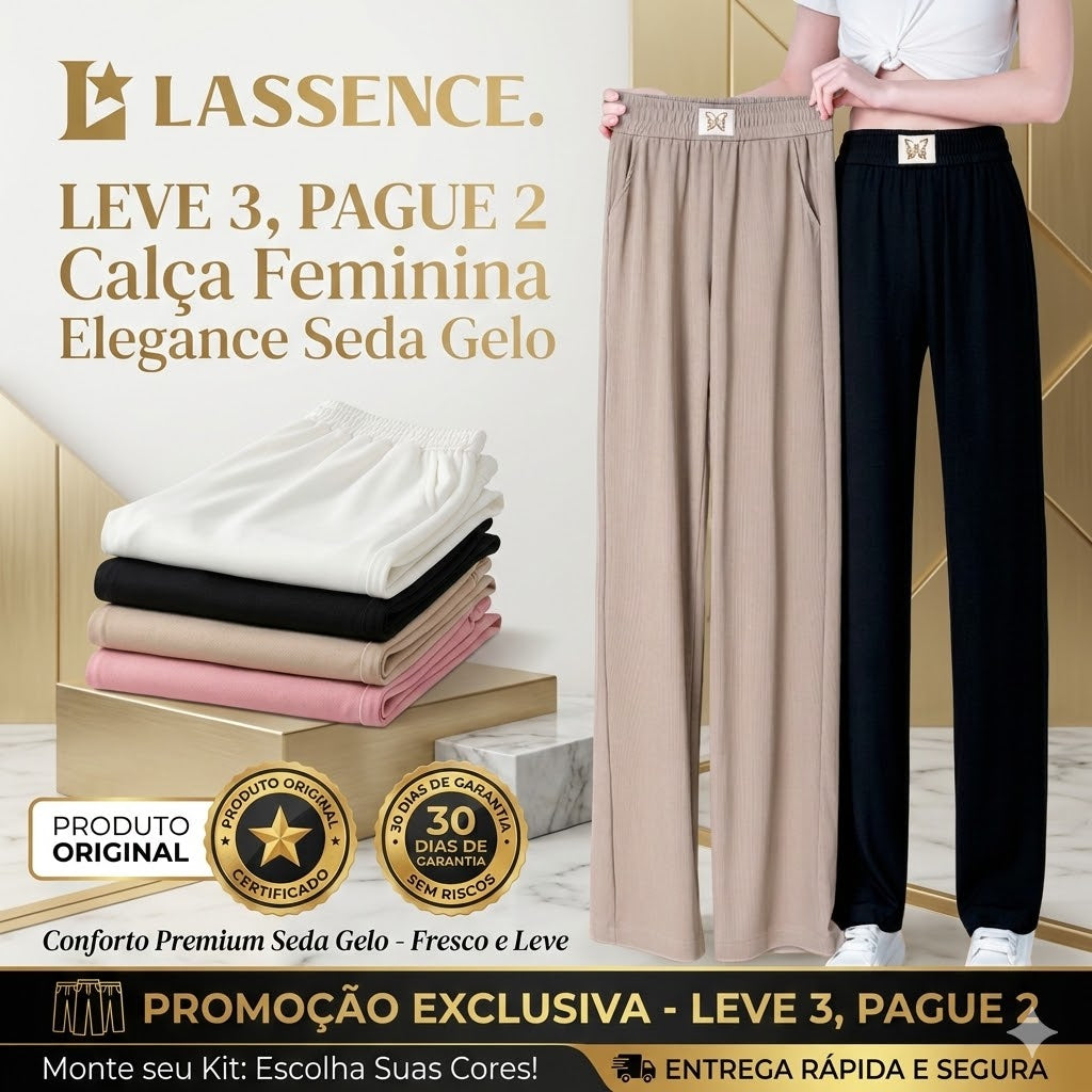 [Leve 3 Pague 2] Calça Feminina Elegance Seda Gelo